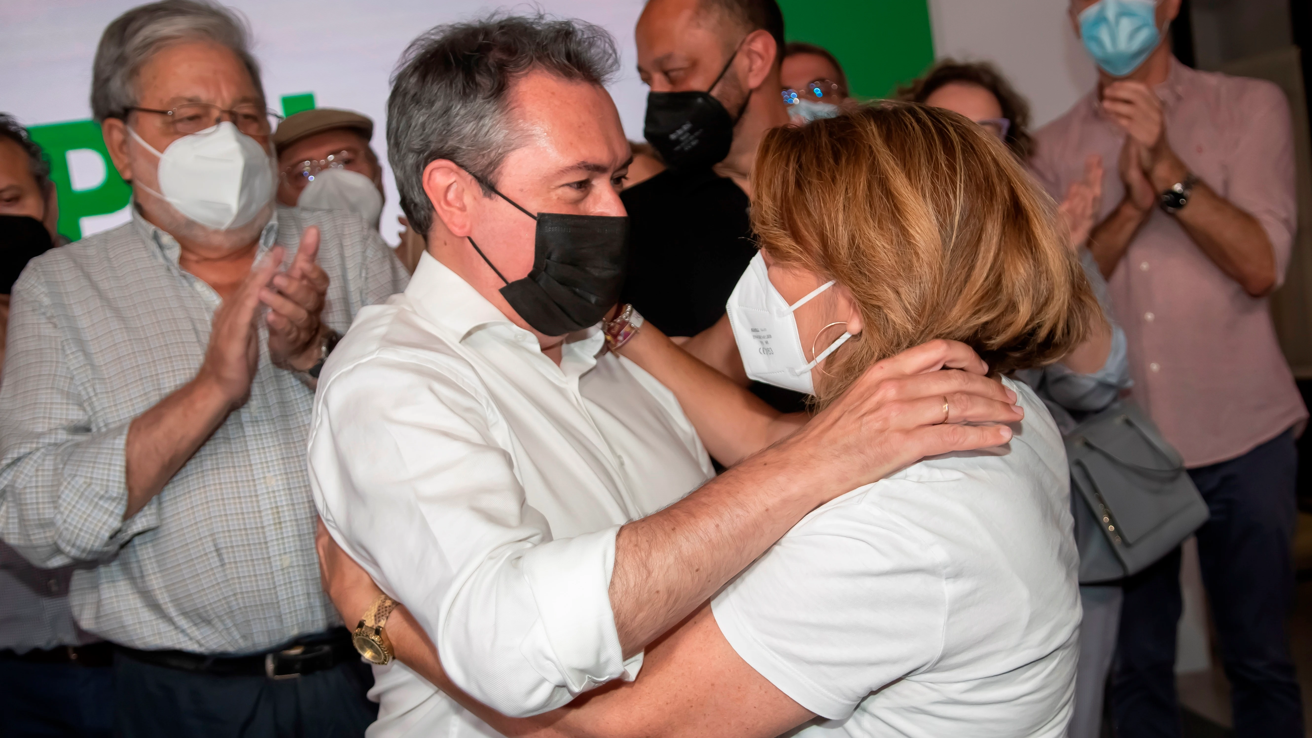 Juan Espadas y Susana Díaz, tras conocerse los resultados de las primarias en el PSOE