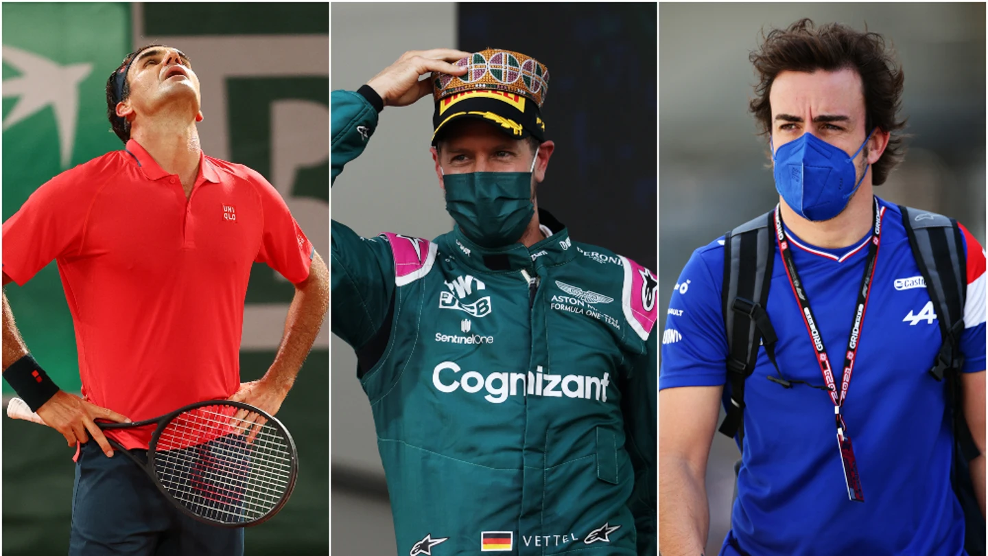 Roger Federer, Sebastian Vettel y Fernando Alonso Roger Federer, Sebastian Vettel y Fernando Alonso
