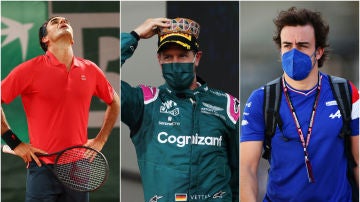 Roger Federer, Sebastian Vettel y Fernando Alonso