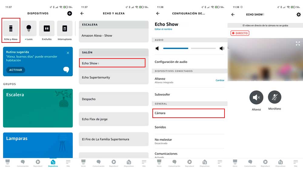 Accediendo a la cámara del Echo Show