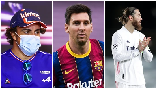 Fernando Alonso, Leo Messi y Sergio Ramos Fernando Alonso, Leo Messi y Sergio Ramos