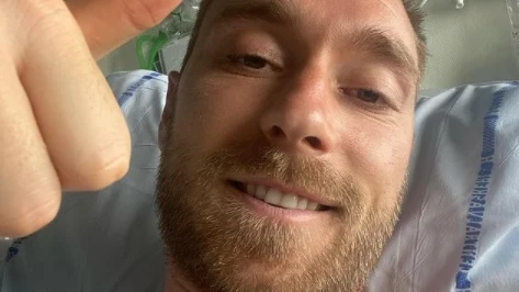 Christian Eriksen, en el hospital