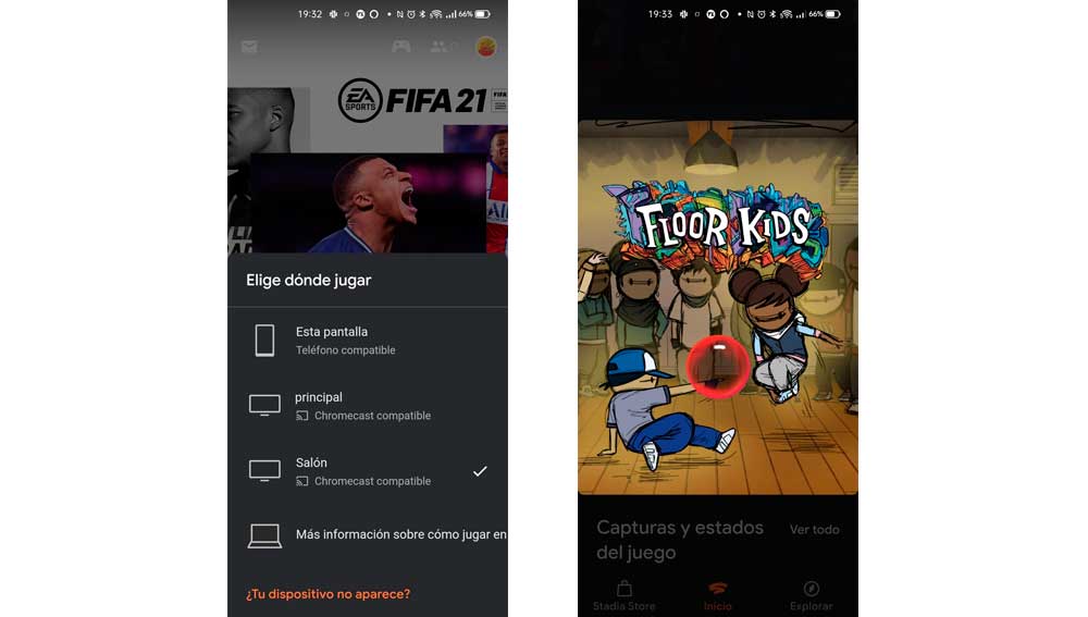 Lanzando Google Stadia desde tu teléfono Android