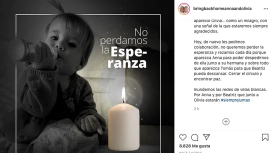 Nuevo mensaje de la madre de Anna y Olivia Nuevo mensaje de la madre de Anna y Olivia