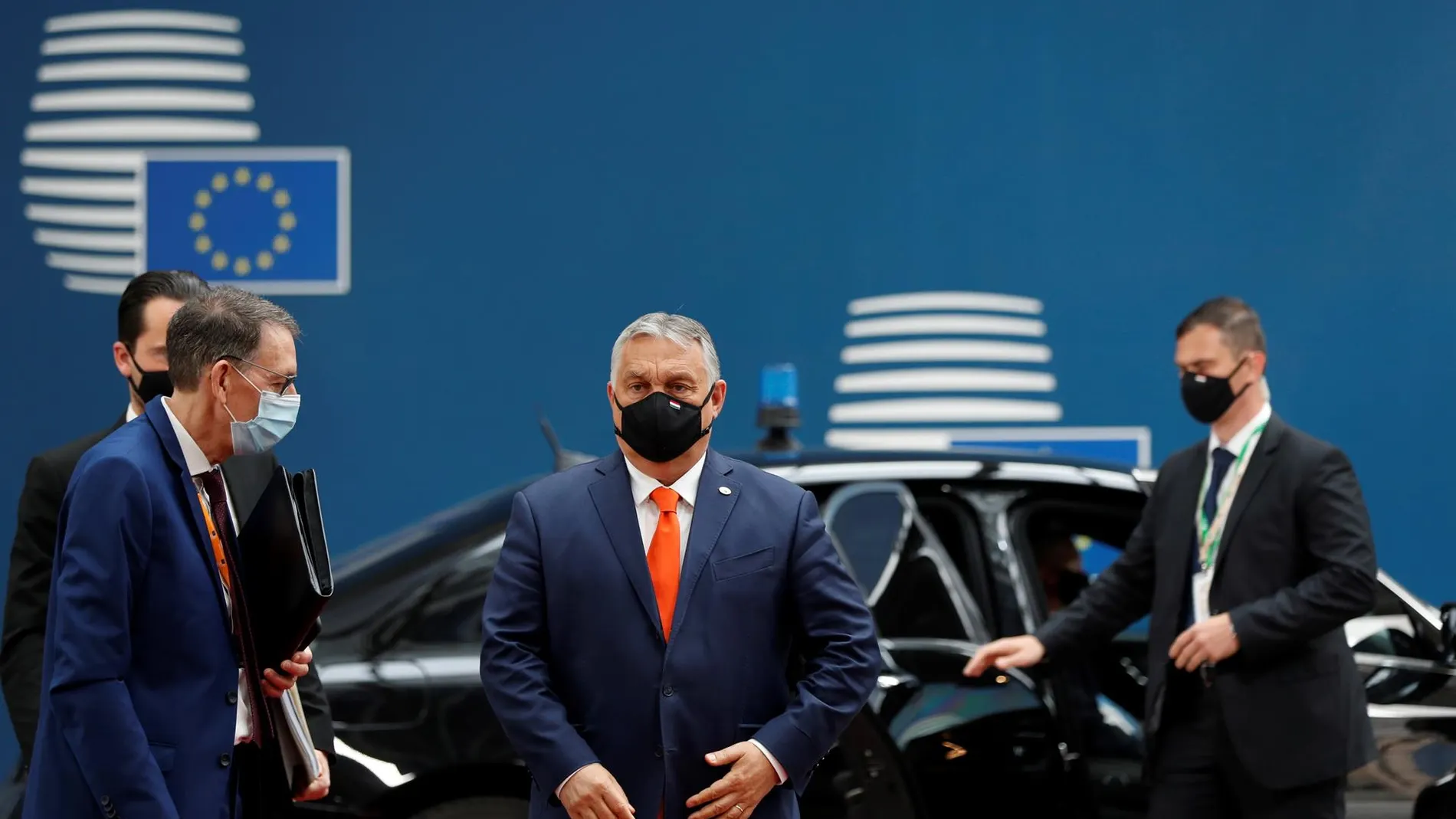 El primer ministro húngaro Viktor Orbán, a su llegada al Consejo Europeo
