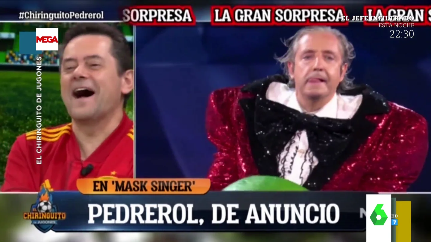 Así fueron las bromas de El Chiringuito de Jugones con el "bailecito" de Josep Pedrerol en Mask Singer Así fueron las bromas de El Chiringuito de Jugones con el "bailecito" de Josep Pedrerol en Mask Singer