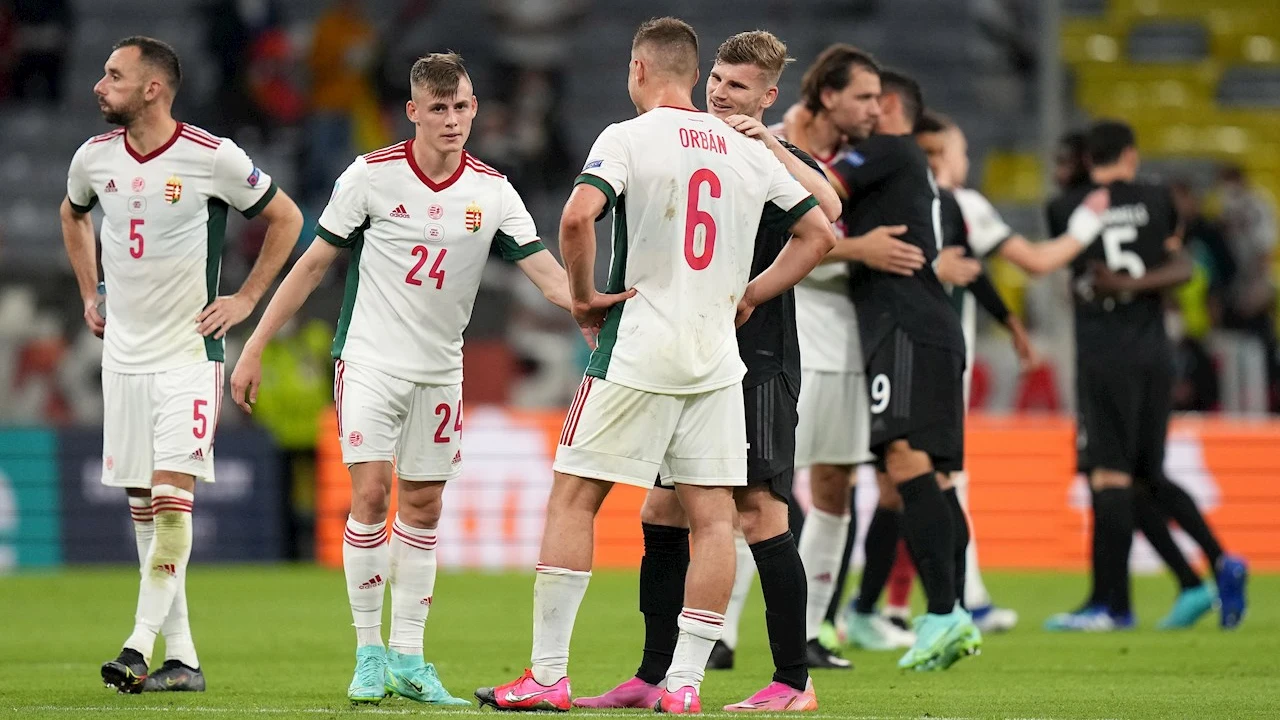 Momento del partido entre Hungría y Alemania