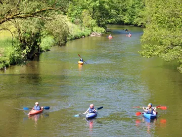 Kayaks en el río Ourthe Kayaks en el río Ourthe
