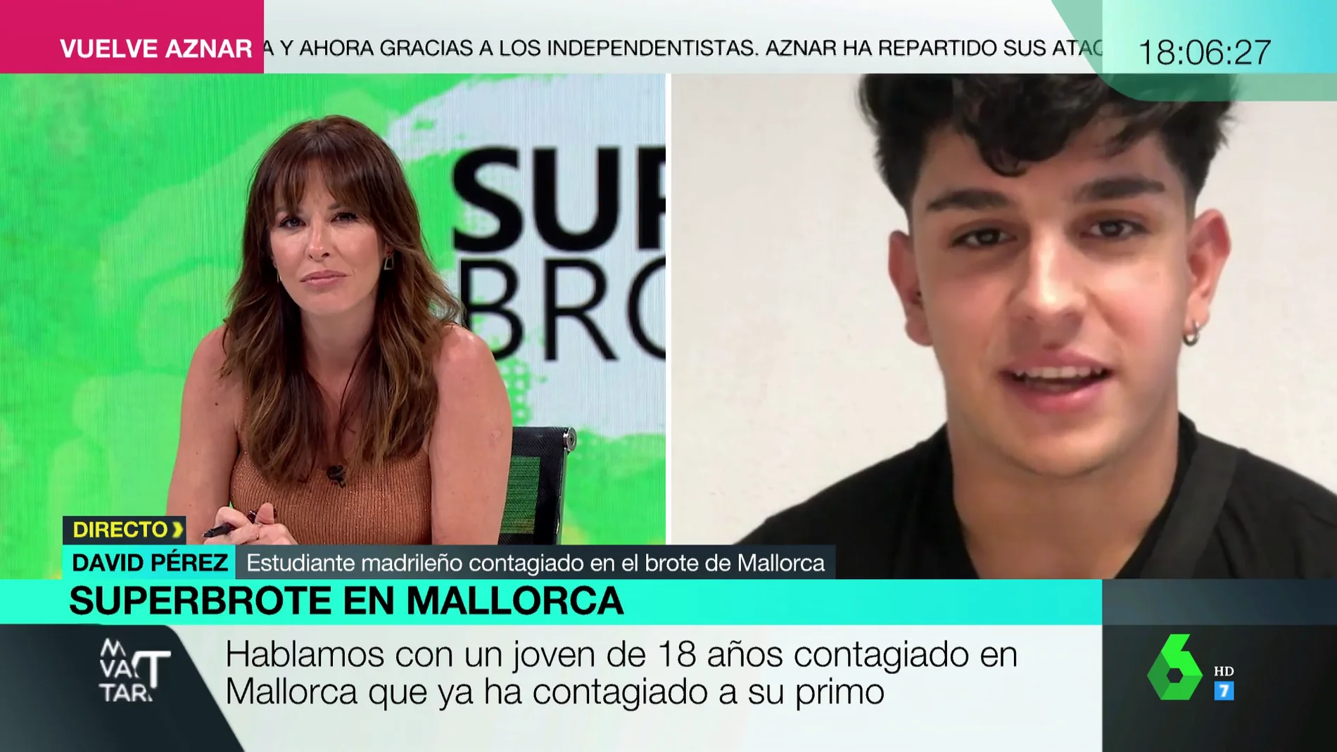 Mamen Mendizábal entrevista a un joven que estuvo en el viaje de fin de curso a Mallorca