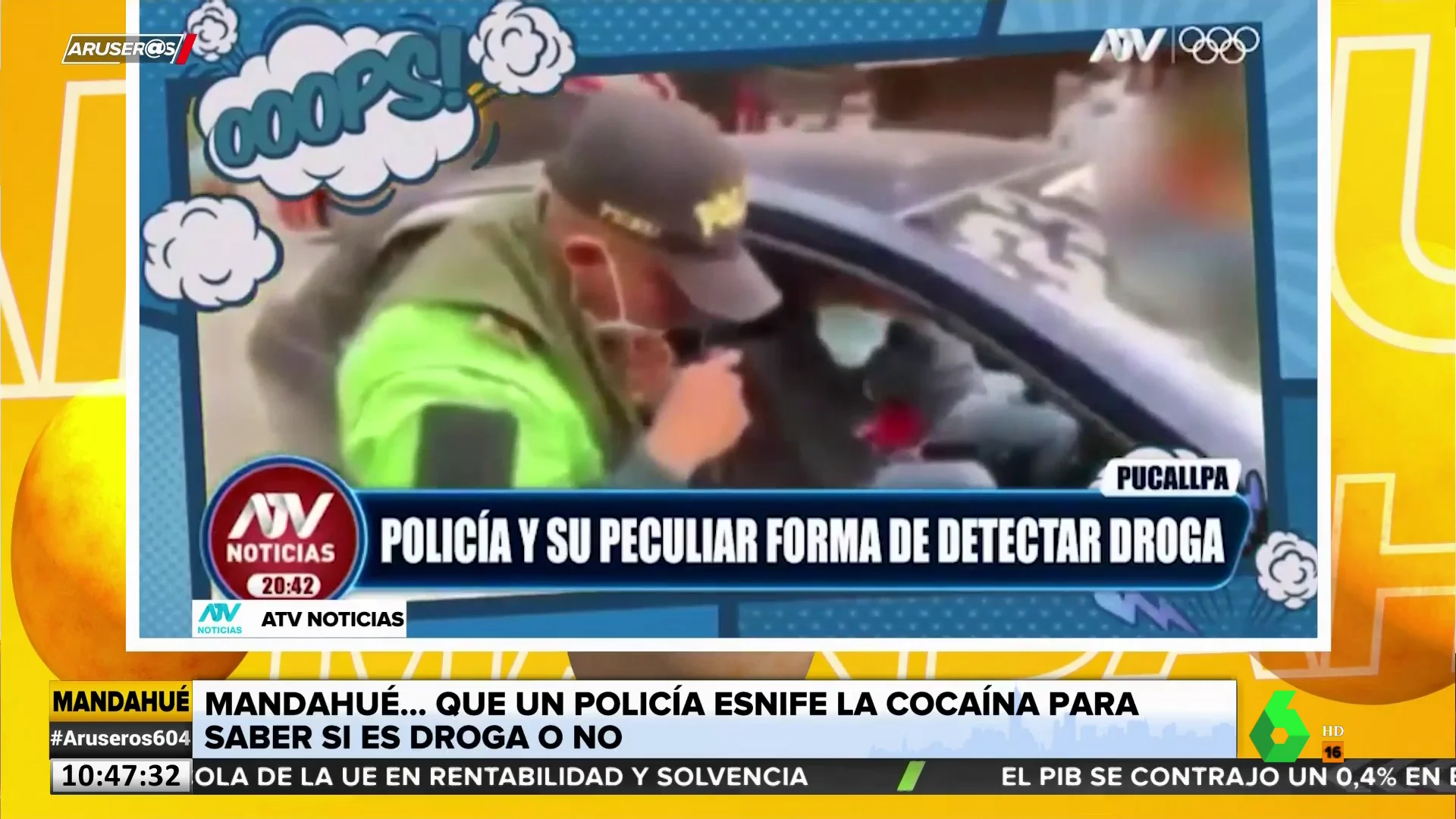 Un policía esnifa cocaína para saber si un sospechoso trafica con droga