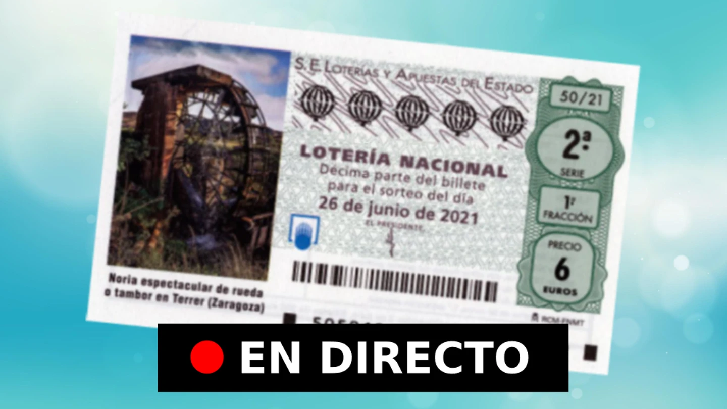 Lotería Nacional, hoy | Comprobar resultado del sorteo del sábado 26 de junio, en directo Lotería Nacional, hoy | Comprobar resultado del sorteo del sábado 26 de junio, en directo