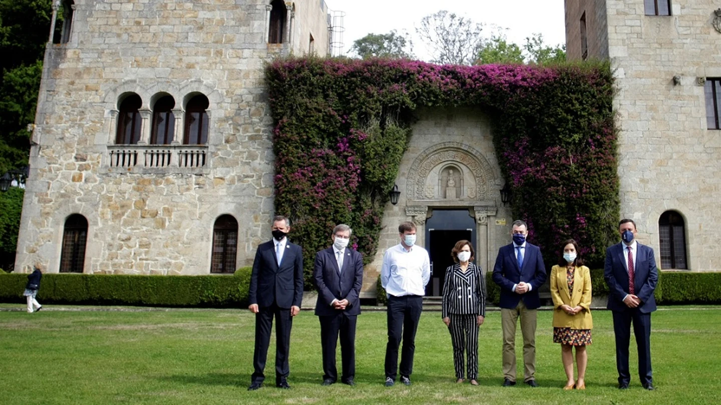 Calvo en el acto de apertura de los jardines del Pazo de Meirás Calvo en el acto de apertura de los jardines del Pazo de Meirás
