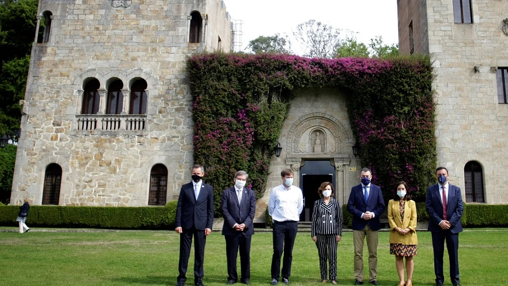 Calvo en el acto de apertura de los jardines del Pazo de Meirás