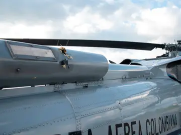 Los proyectiles en el helicóptero del presidente de Colombia, Iván Duque.