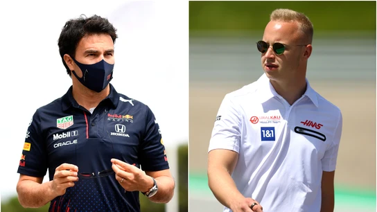 Checo Pérez y Nikita Mazepin Checo Pérez y Nikita Mazepin