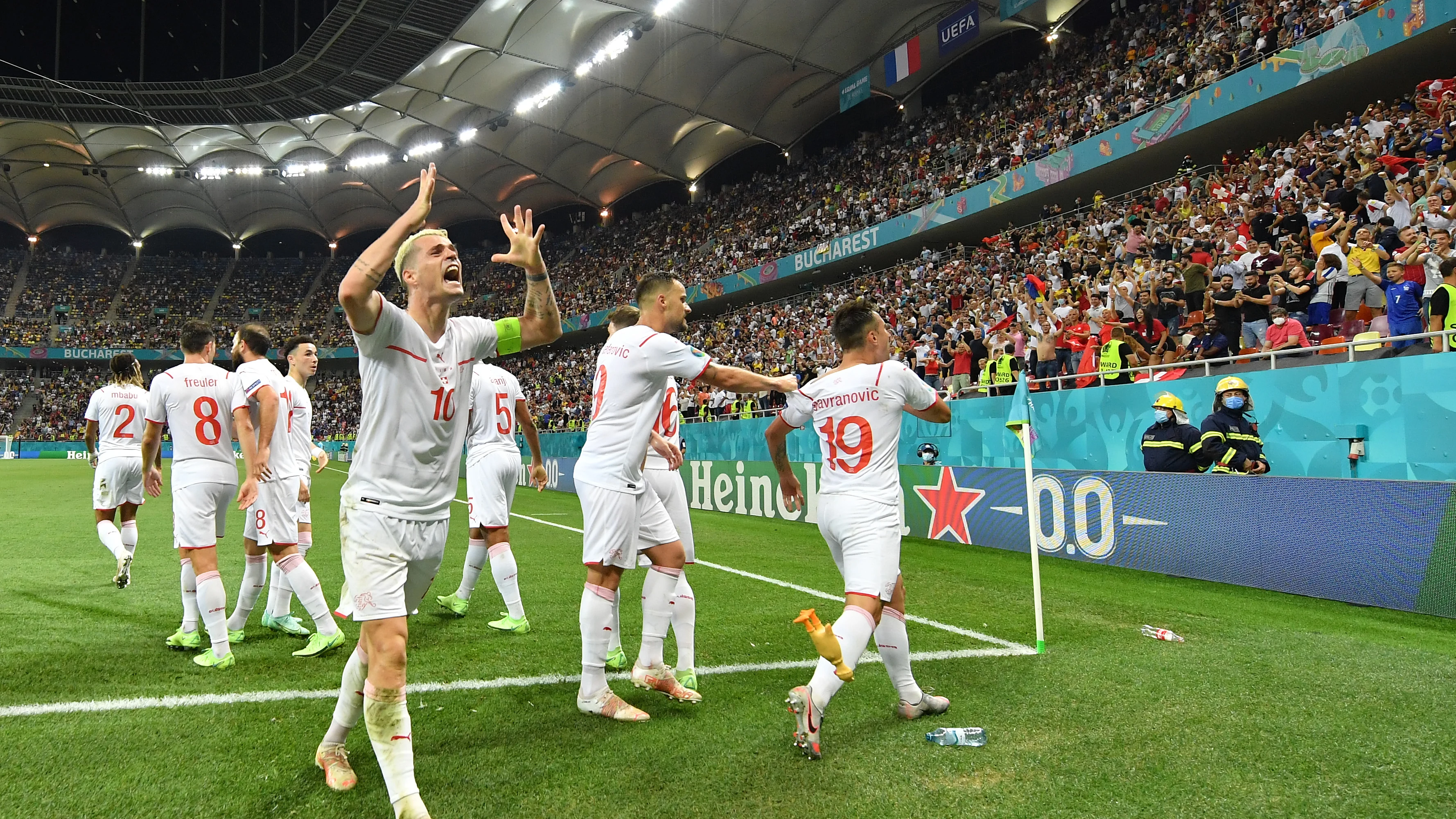 Suiza celebra un gol en la Eurocopa