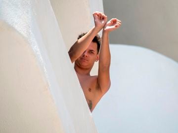 Uno de los jóvenes aislados en el hotel Palma Bellver de Mallorca