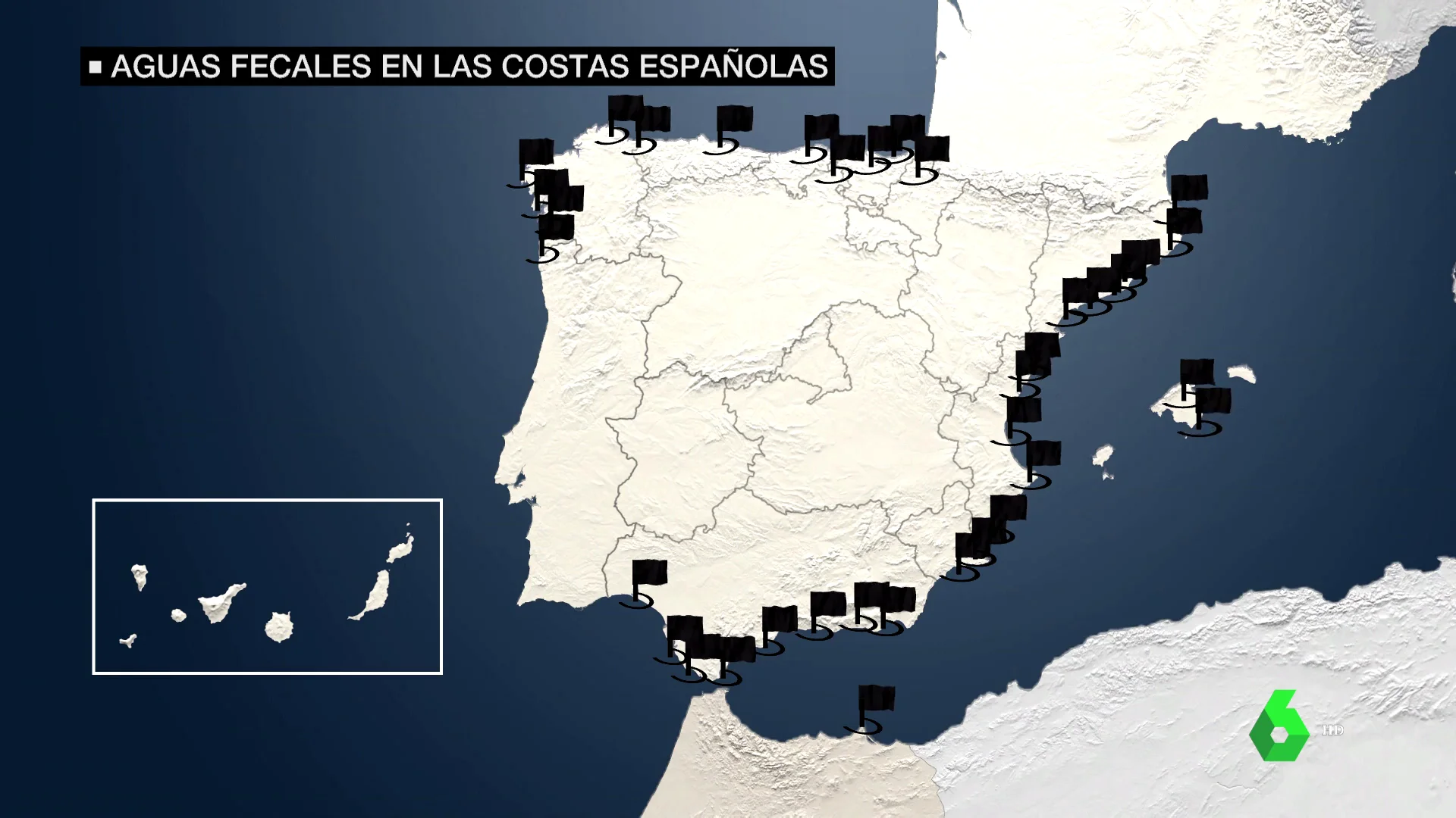 Estas son las 48 zonas costeras que se llevan 'bandera negra' en 2021 por su mala gestión ambiental