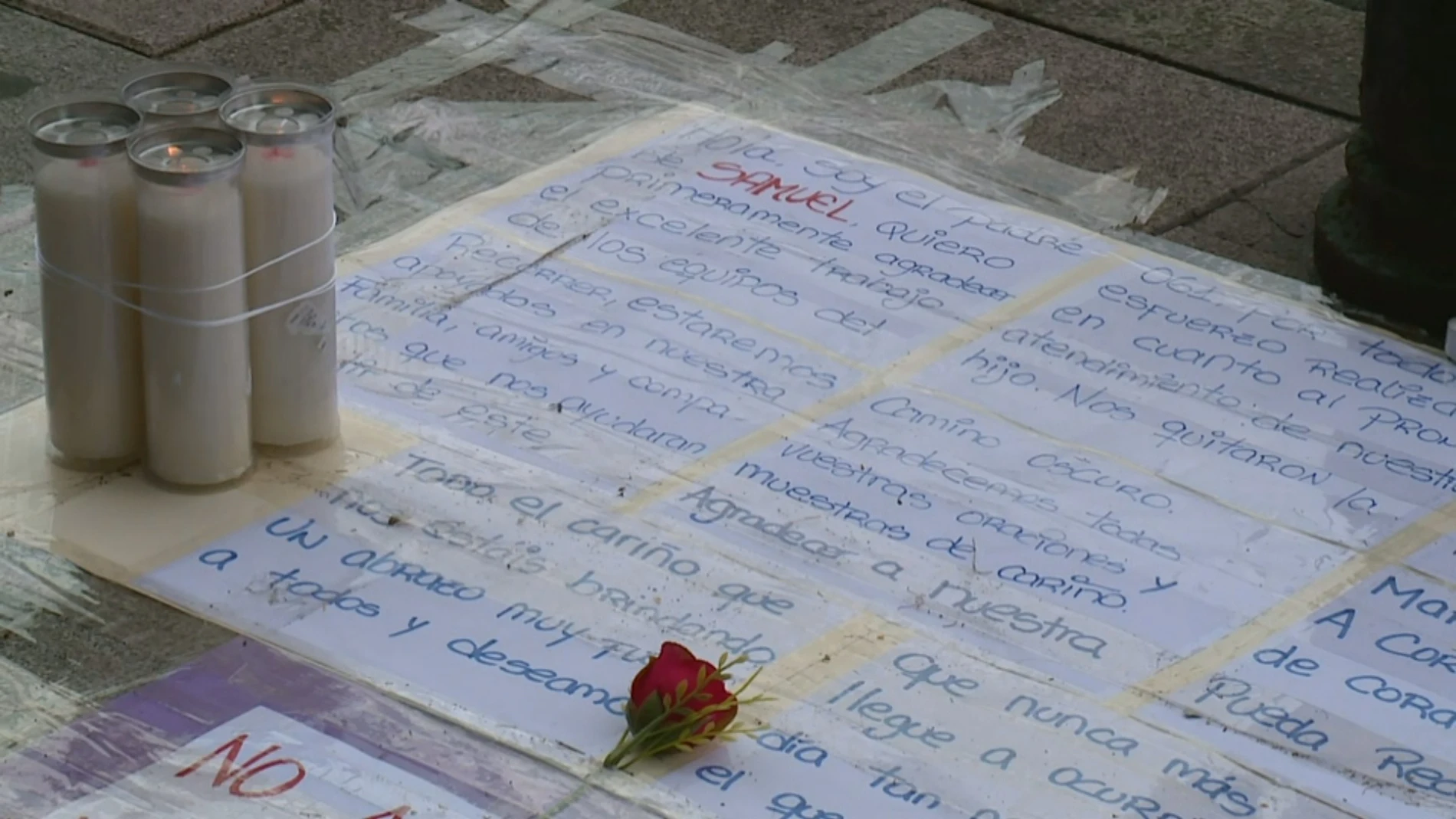 Homenajes a Samuel, el joven asesinado en A Coruña