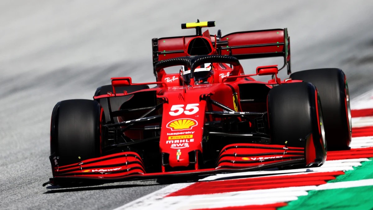 Carlos Sainz, con el Ferrari en Austria