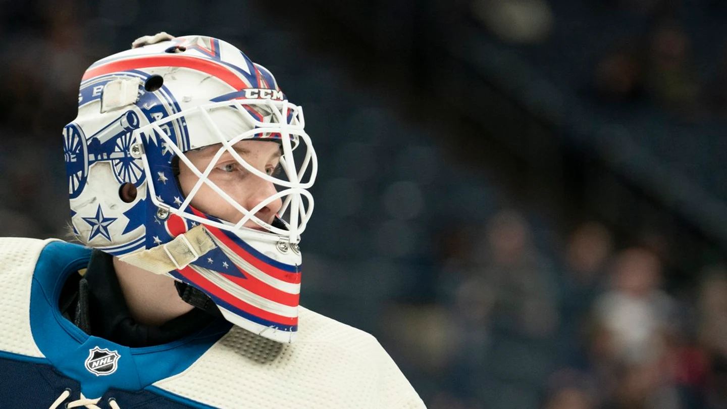 Matiss Kivlenieks, portero de Columbus Blue Jackets Matiss Kivlenieks, portero de Columbus Blue Jackets