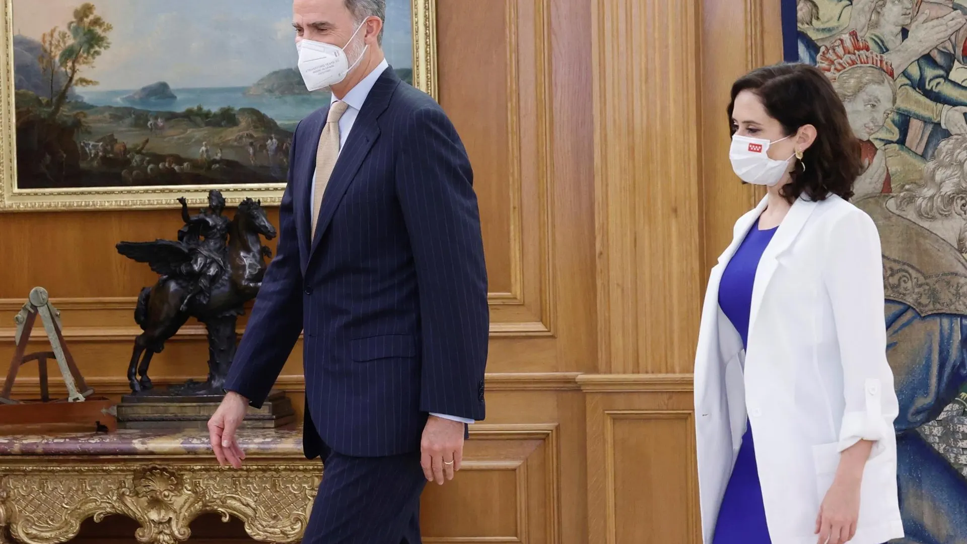 El rey Felipe VI recibe en audiencia este miércoles a la presidenta madrileña, Isabel Díaz Ayuso.