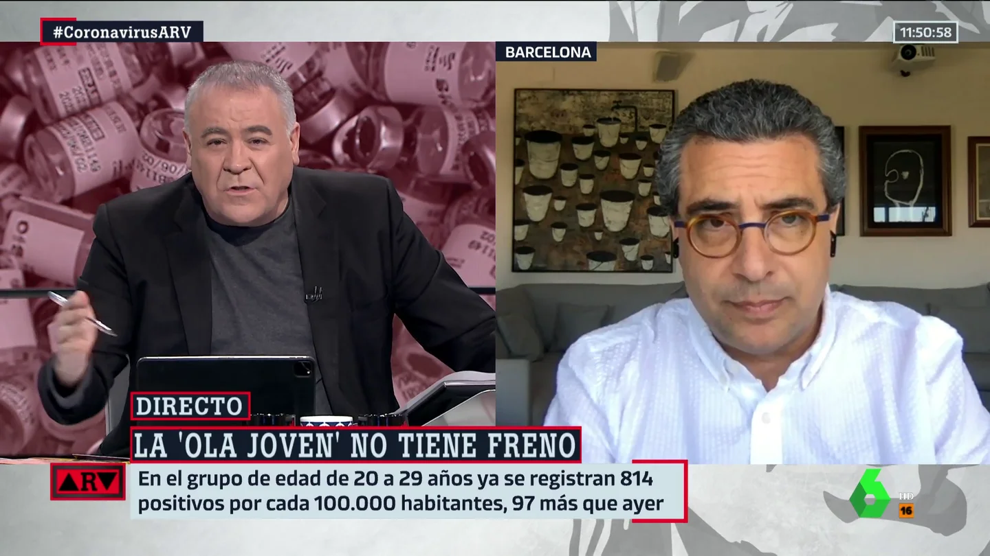 El epidemiólogo Quique Bassat advierte de que "hay que contener la transmisión porque se nos ha ido de las manos" El epidemiólogo Quique Bassat advierte de que "hay que contener la transmisión porque se nos ha ido de las manos"