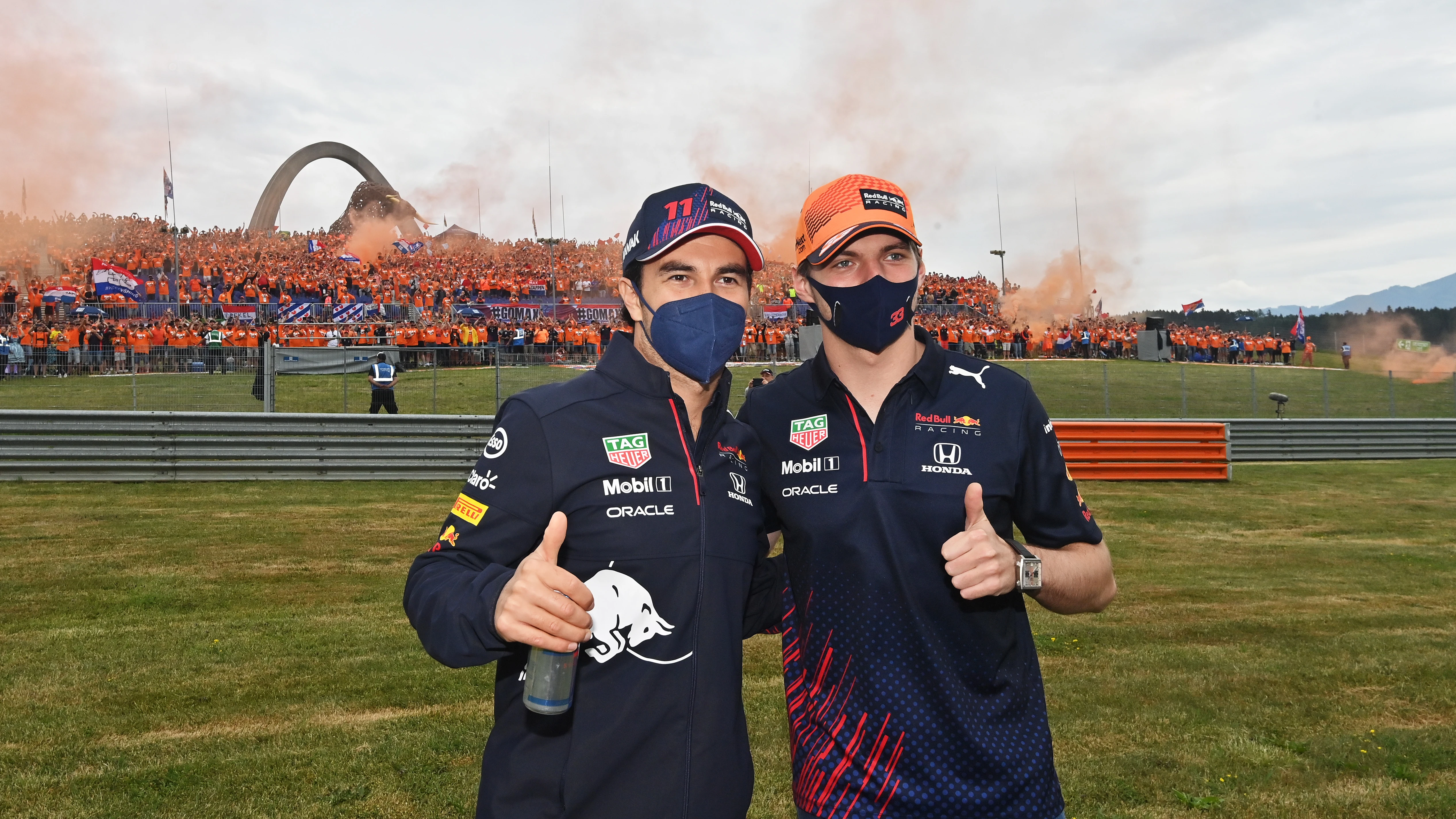 Verstappen y Checo Pérez en el Gran Premio de Austria