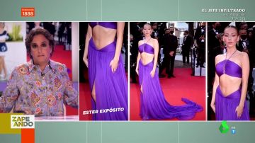La decepción de Josie con el impactante vestido morado de Ester Expósito en Cannes