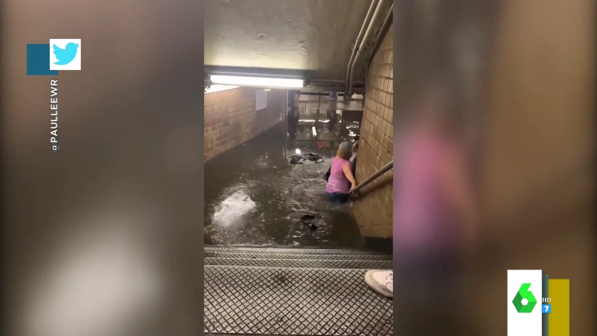 El impactante vídeo de las inundaciones en el Metro de Nueva York tras las fuertes lluvias: "¿Qué hace la gente ahí?"
