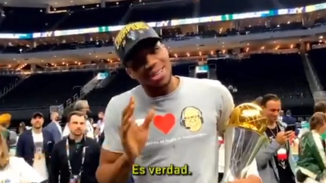 El mensaje de Antetokounmpo a Murcia en plena celebración del anillo de la NBA