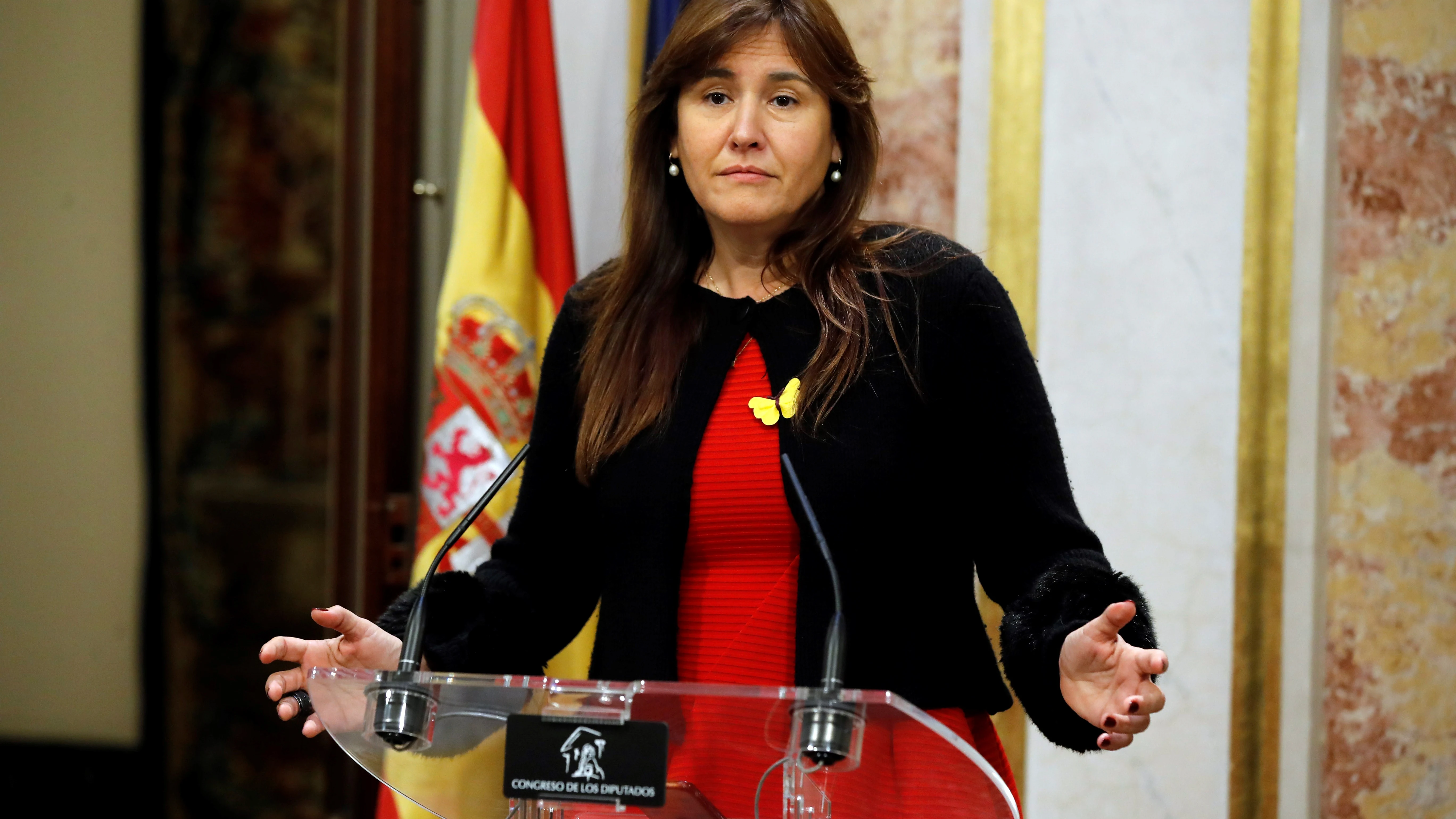 Laura Borrás, durante una comparecencia