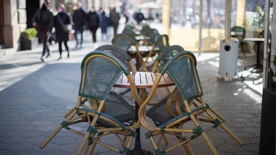 Vista de una terraza cerrada en el centro de Barcelona Vista de una terraza cerrada en el centro de Barcelona