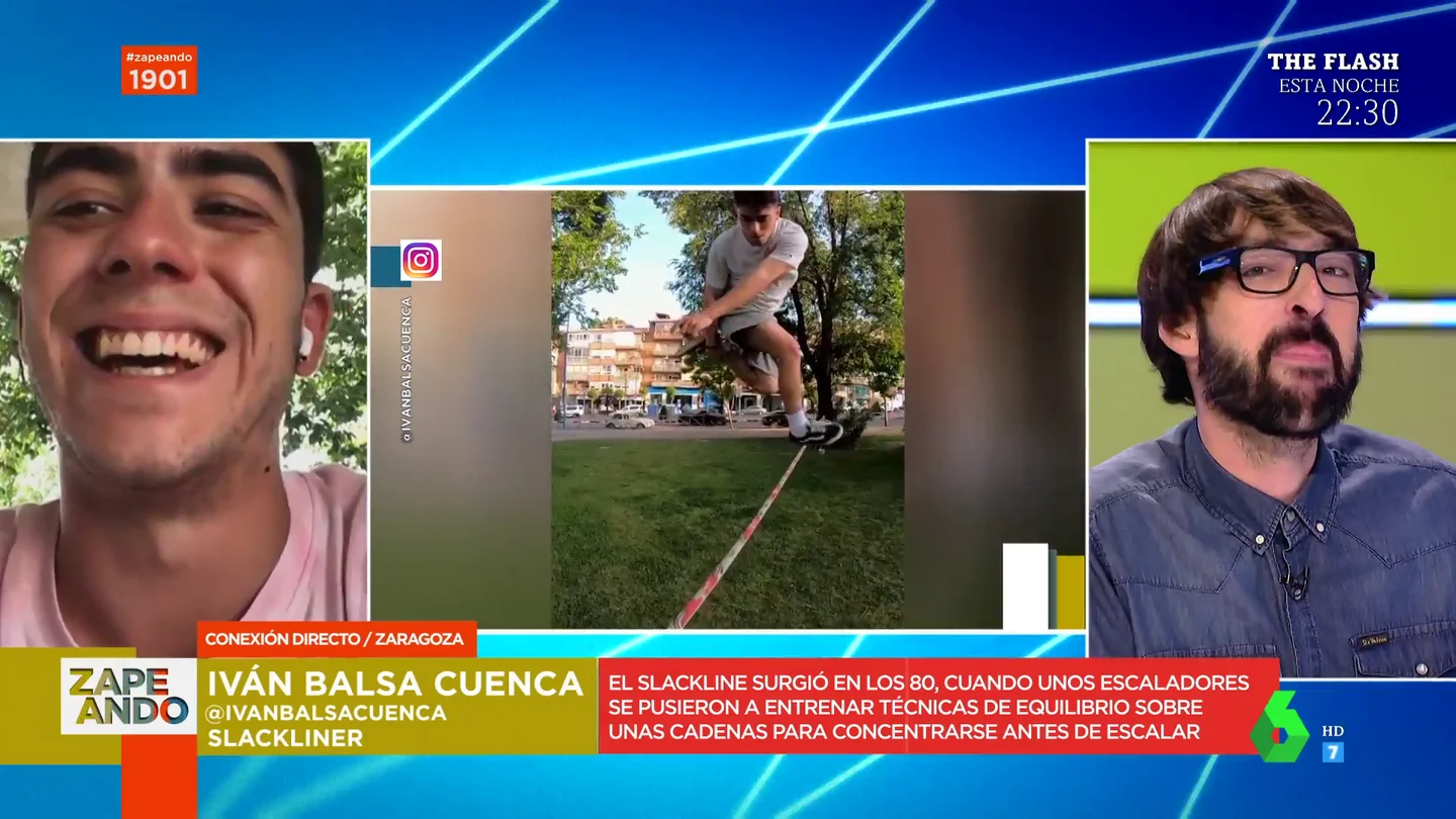 Iván Balsa arrasa en 'El Desafío' con su demostración de 'Slackline', el deporte que se basa en una cinta de cinco centímetros Iván Balsa arrasa en 'El Desafío' con su demostración de 'Slackline', el deporte que se basa en una cinta de cinco centímetros