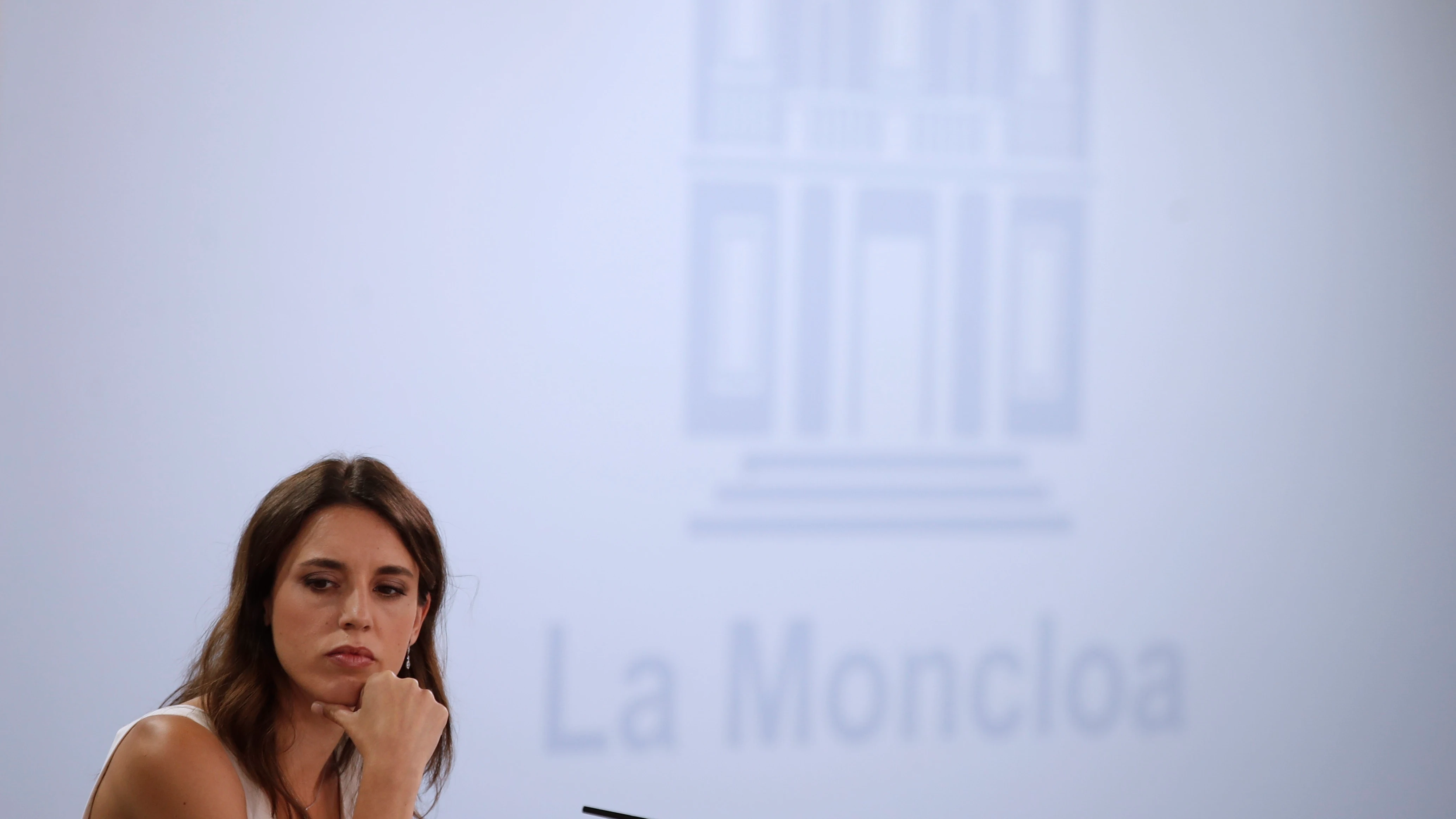 La ministra de Igualdad, Irene Montero, en la rueda de prensa tras el Consejo de Ministros.