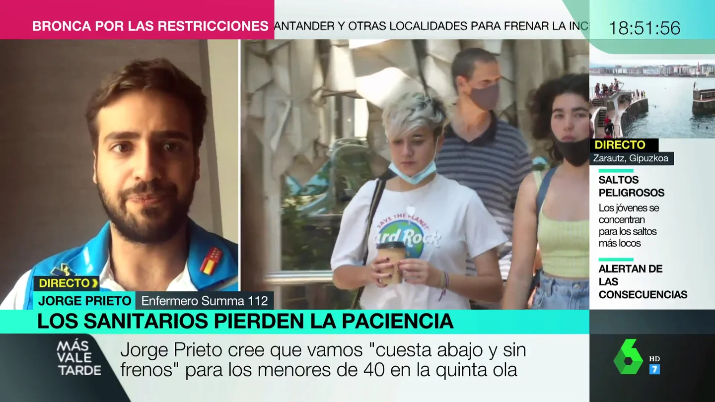 El enfermero que se hizo viral en el Wanda, contundente tras el aumento de contagios: "Vamos cuesta abajo y sin frenos" El enfermero que se hizo viral en el Wanda, contundente tras el aumento de contagios: "Vamos cuesta abajo y sin frenos"
