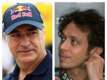 Carlos Sainz y Valentino Rossi
