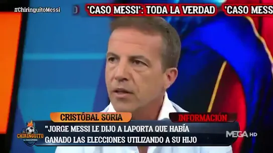 La exclusiva de Cristóbal Soria sobre Messi en 'El Chiringuito': "Leo siente que lo han usado, está más que enfadado" La exclusiva de Cristóbal Soria sobre Messi en 'El Chiringuito': "Leo siente que lo han usado, está más que enfadado"