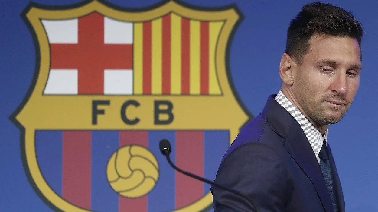 Messi, con el escudo del Barça