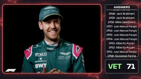 La enciclopedia de la F1: Sebastian Vettel acierta todos los campeones mundiales La enciclopedia de la F1: Sebastian Vettel acierta todos los campeones mundiales