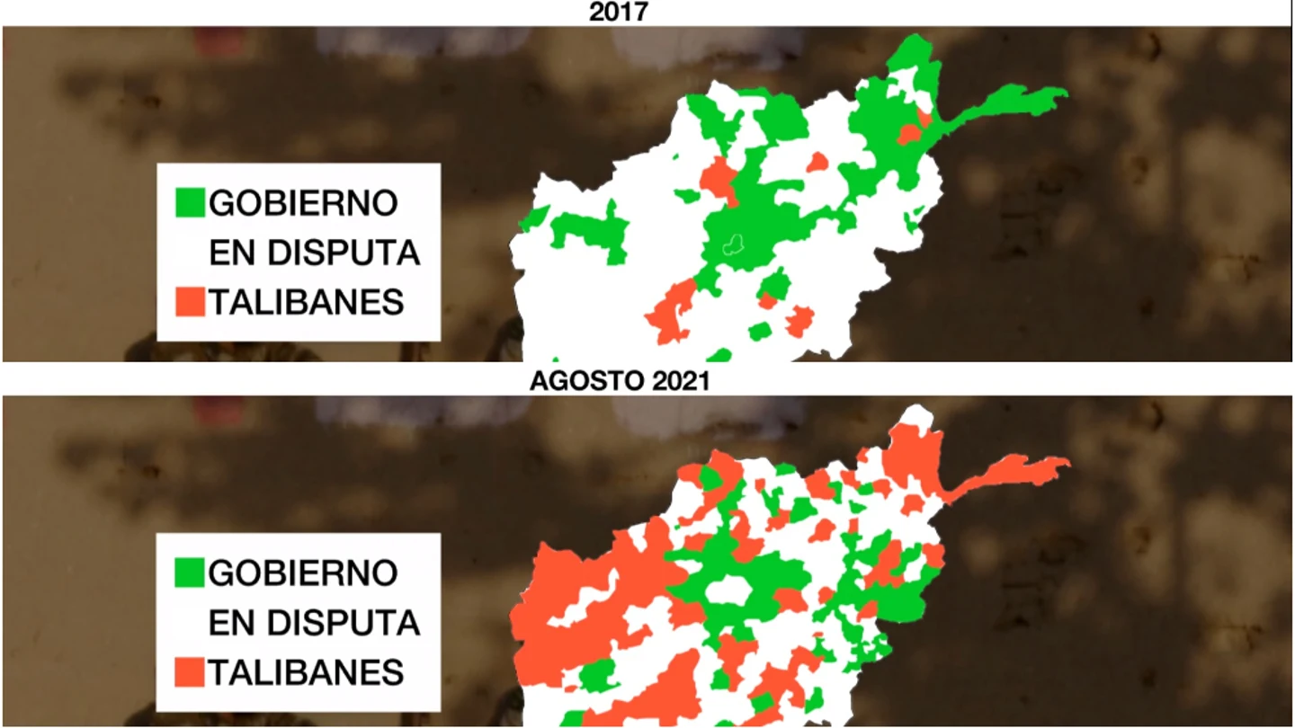 Evolución de la conquista de los talibanes en Afganistán Evolución de la conquista de los talibanes en Afganistán