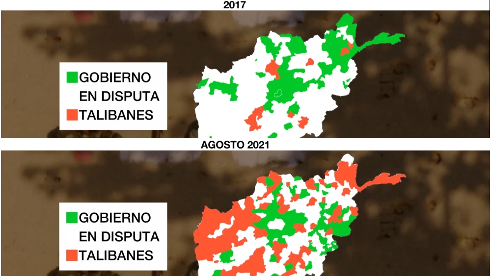 Evolución de la conquista de los talibanes en Afganistán