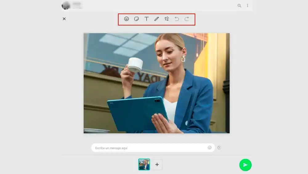 Nuevo editor de fotos de la versión de escritorio de WhatsApp