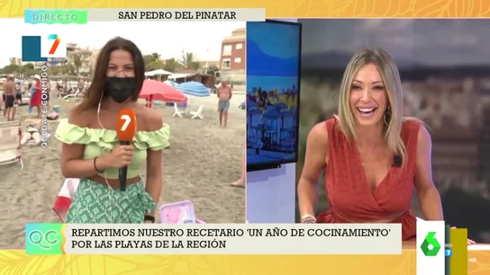 El ataque de risa de Kika Frutos ante el baile de una reportera El ataque de risa de Kika Frutos ante el baile de una reportera