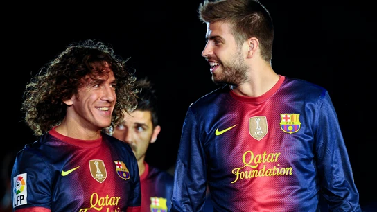 Puyol y Piqué, con el Barça Puyol y Piqué, con el Barça