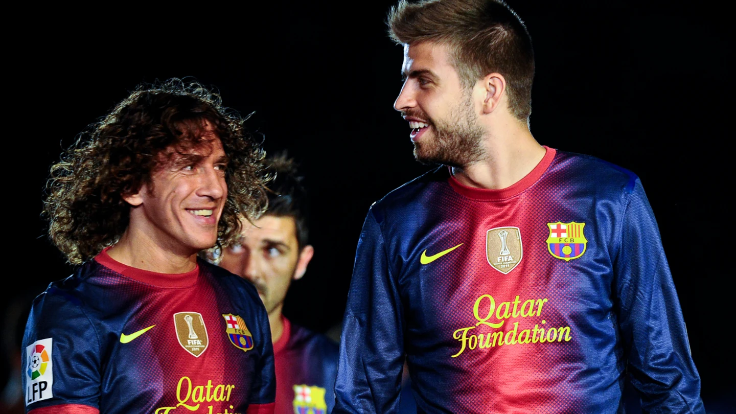 Puyol y Piqué, con el Barça Puyol y Piqué, con el Barça