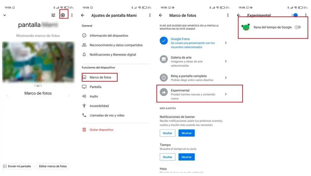 Activando fondo experimental en Google Nest Hub Activando fondo experimental en Google Nest Hub