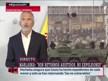 Marlaska insiste en &quot;los retornos asistidos&quot; de los menores de Ceuta a Marruecos y defiende su legalidad