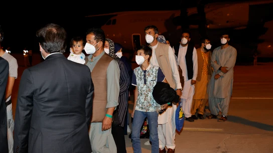 Algunos de los trabajadores afganos evacuados desde Kabul Algunos de los trabajadores afganos evacuados desde Kabul