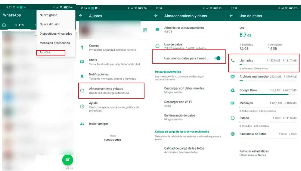 Reduciendo el uso de datos en las llamadas Reduciendo el uso de datos en las llamadas